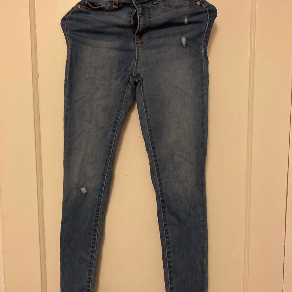 Big rise ankle begging jeans , size 2 , color blue , time & tru jeans